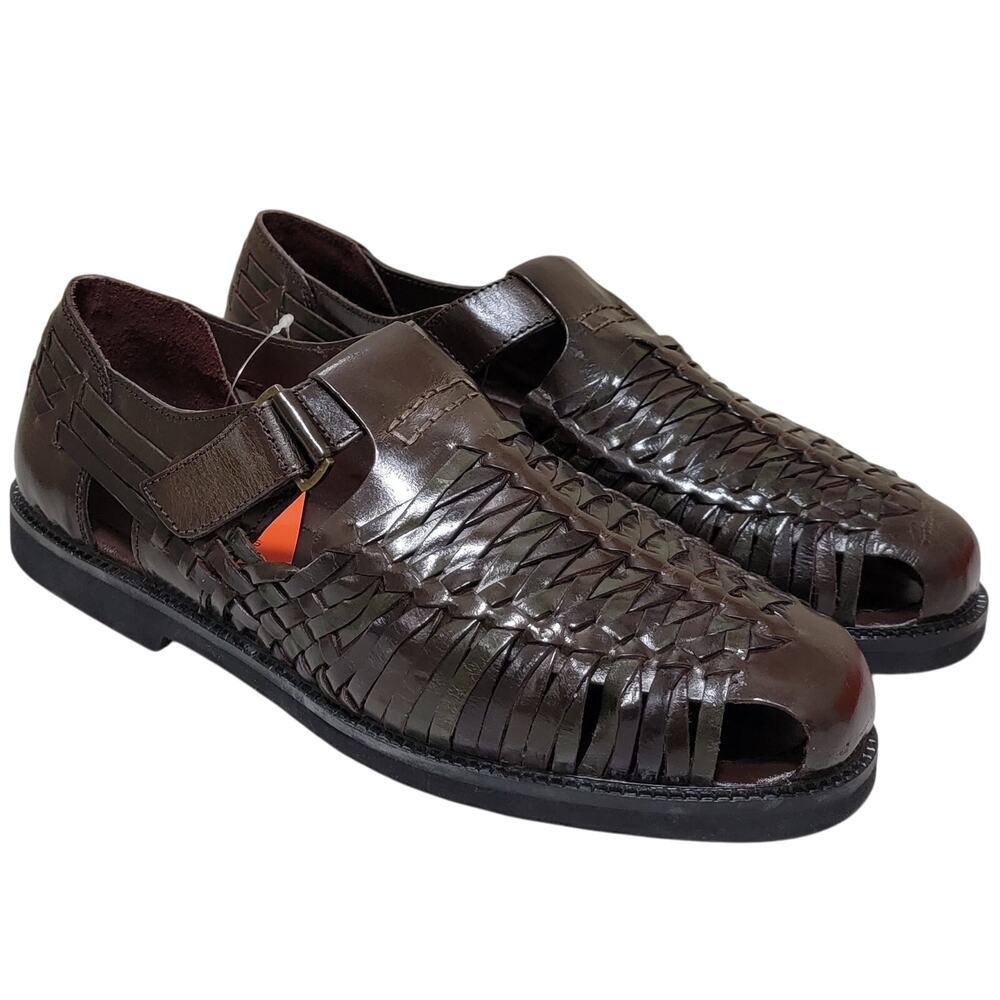 Deer Stags Dark Brown Woven Fisherman Sandals